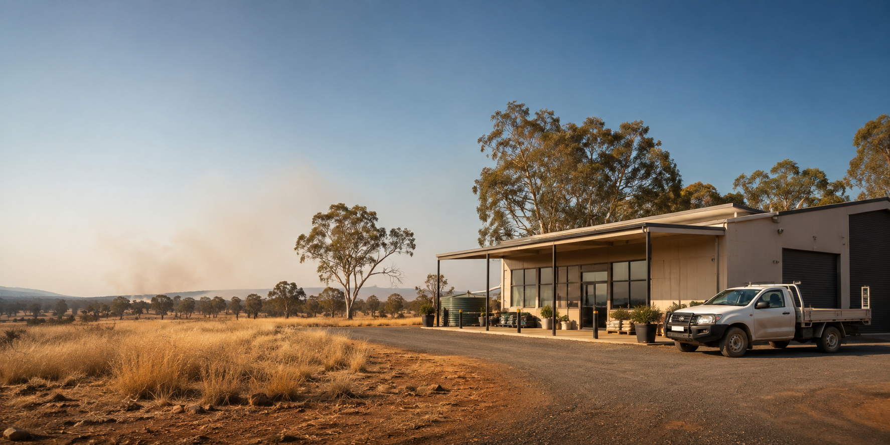 Australian business premises exposed to hot, dry El Niño conditions and elevated bushfire risk.